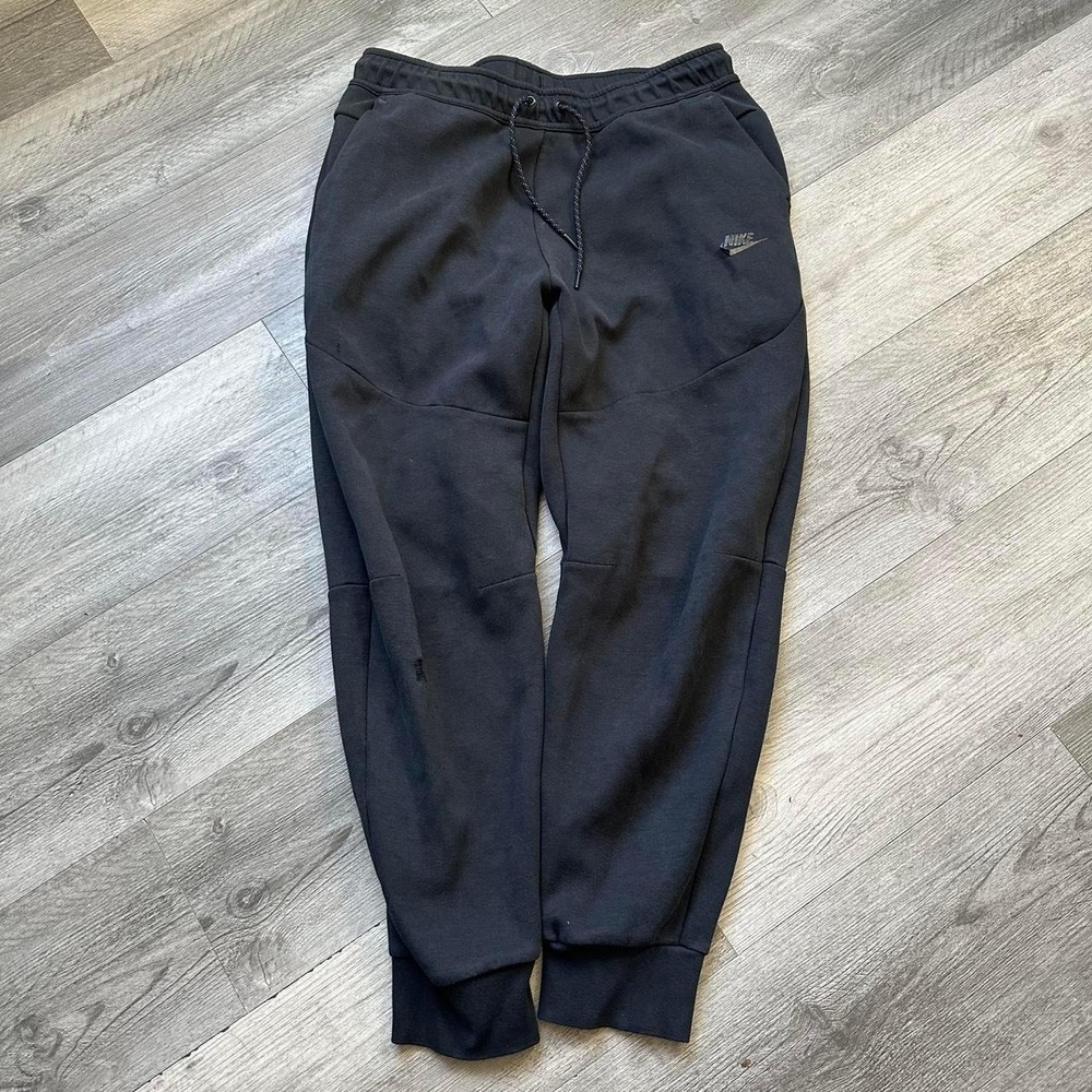 Nike tech mens jogger fleece sweatpants size L black zip pocket